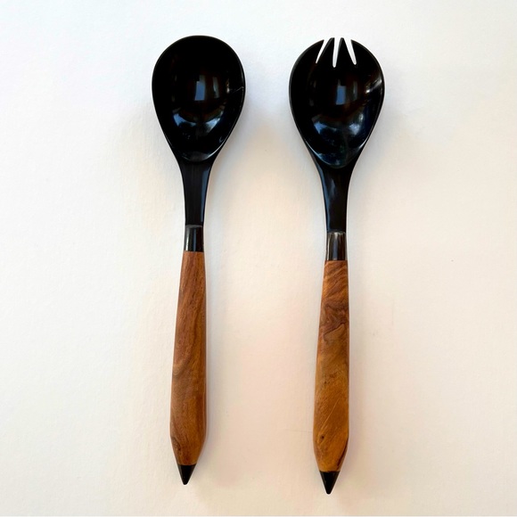 Salad Servers with Wooden Handles NWOT - Picture 2 of 7